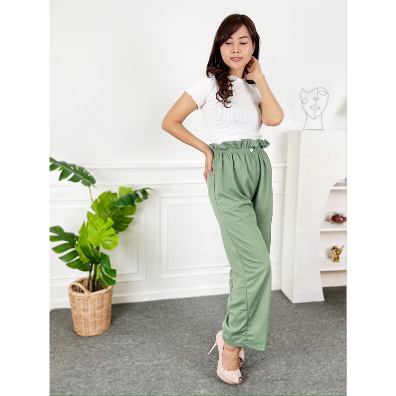 (Diskon) Button CREPE Pants / DOBBY PANTS CELANA KULOT / Kulot Premium