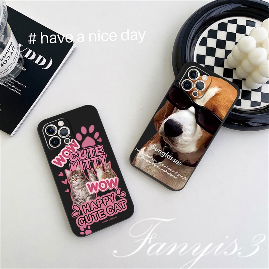 Casing Infinix Note 12 10Pro Hot 20 12 11 10 Play Hot 20 20s 12 12i 20i 11 2022 Smart 6 5 2020 Kacamata Hitam Kucing Lucu Dog Phone Case Silicon Soft Cover Pelindung