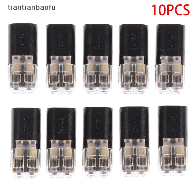 [tiantianbaofu] 10pcs 2pin Pluggable Spring Scotch Lock Wire Connector Untuk 18-24AWG Konektor Butik