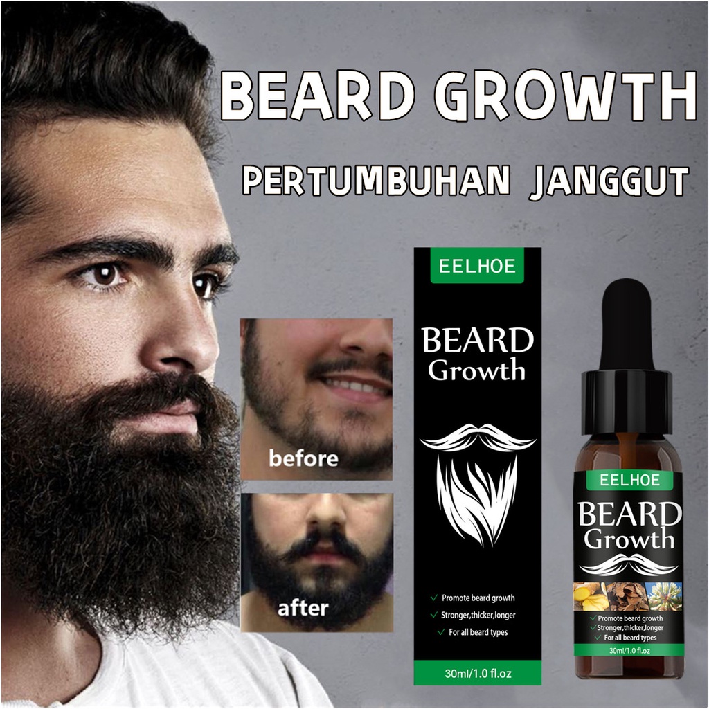 EELHOE Beard Growth Oil 30ml Minyak Penumbuh Brewok Jambang Jenggot dan Kumis (Memaksimalkan Pertumbuhan Brewok 30ml) Original