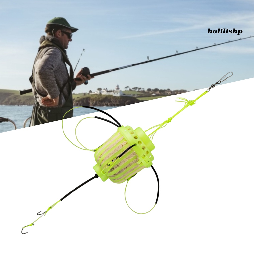 Bo-kurung Umpan Mancing Dengan 7kait Fluorescence Fishing Lure Cage Trap Carp Spherical Explosion Hooks Tackle