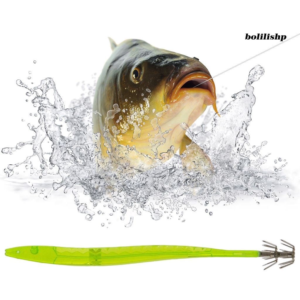 Bo-2pcs Warna Vibrant Desain Imitasi UV Reflektif Lure Umpan Buatan Squid Hook Jigs Fishing Lure Memancing Aksesoris