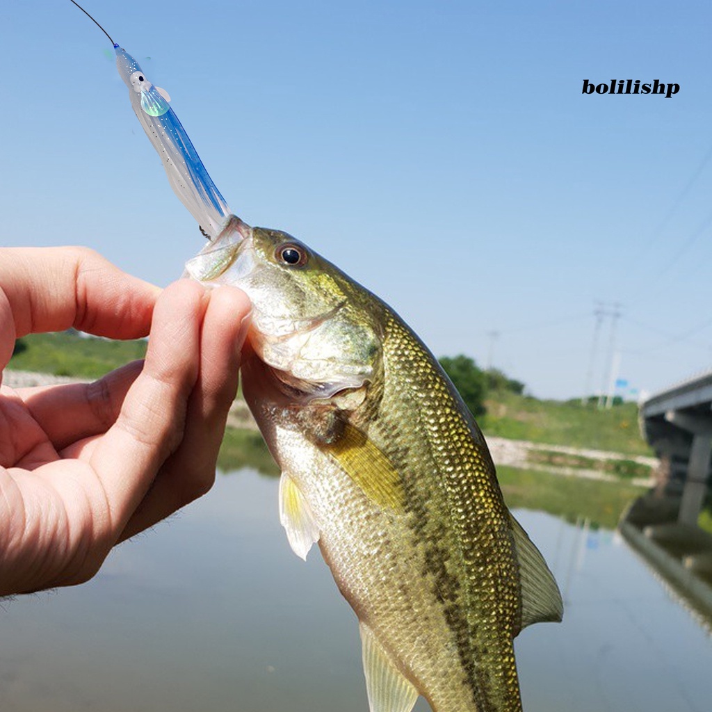 Bo-12 cm Memancing Memikat Simulasi Warna Terang Ketangguhan Yang Baik Mata Hidup Melar Ikan Menarik Universal Bercahaya Laut Memancing Lembut Gurita Cumi Rok Perlengkapan Memancing