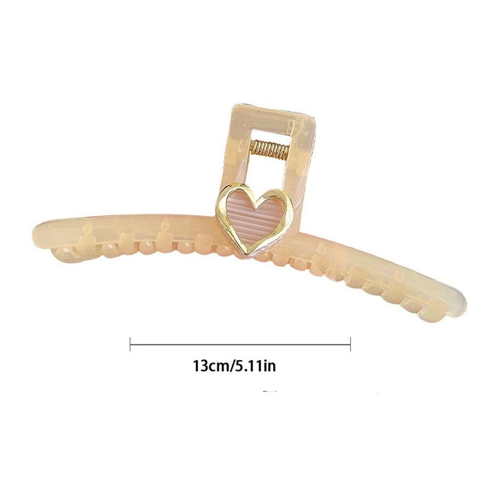 Needway Heart Hair Clip Cute Sweet Shark Clip Bentuk Geometris Besar Ambil Klip Gadis Perempuan Aksesoris Rambut