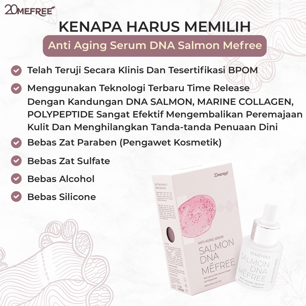 ANTI-AGING SERUM SALMON DNA MEFREE/SERUM PEMBERSIH MUKA/ MUKA BERSIH/ AMAN UNTUK KULIT/ SERUM JERAWAT/ UNTUK KULIT BERMINYAK