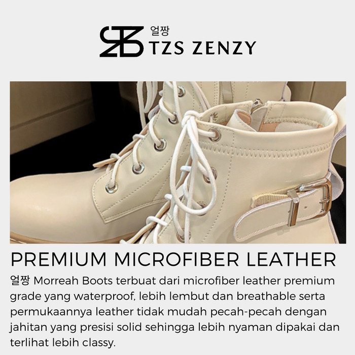 TZS Zenzy Morreah Boots Korea Designed - Sepatu Boots Wanita - Hitam, Size 35