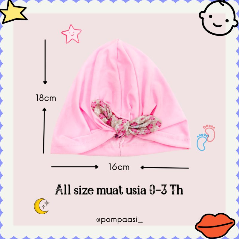 Turban Bayi Pita Motif / ciput baby newborn / topi anak