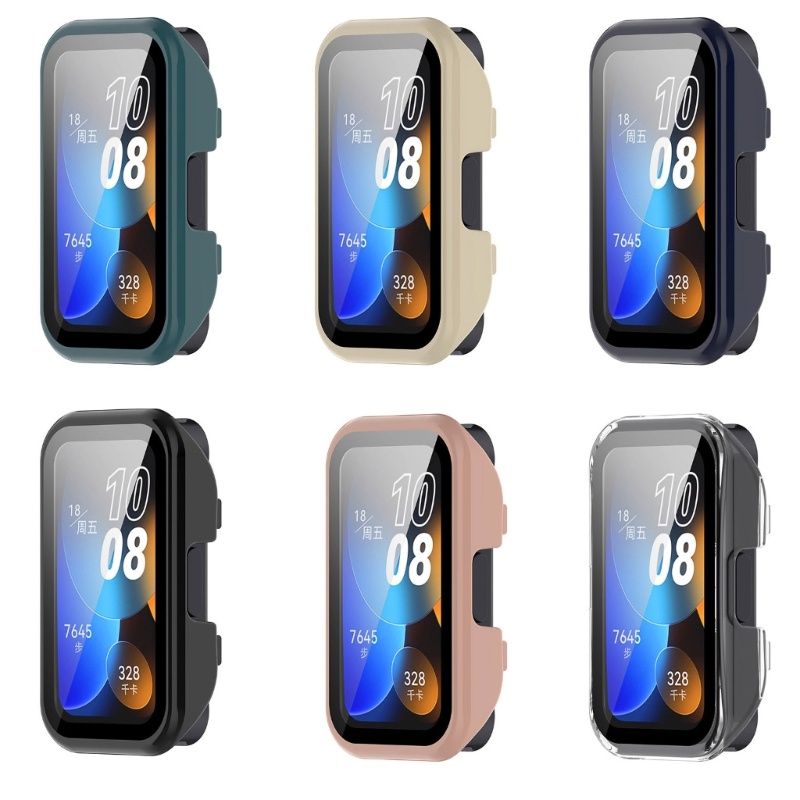 Cre Tempered Glass Film+Case Pelindung Layar Full Cover Cakupan Hard PC Anti Gores Frame-Shell Watch Housing Untuk Ba