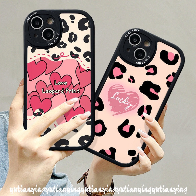 Lucky Art Love Heart Couple Case for Infinix Hot 11 10s 10T 10 Lite 11s Note 8 Hot 9 10T 10s 11s 11 10 Play Smart 5 6 Fashion Leopard Print Phone Soft Tpu Back Cover