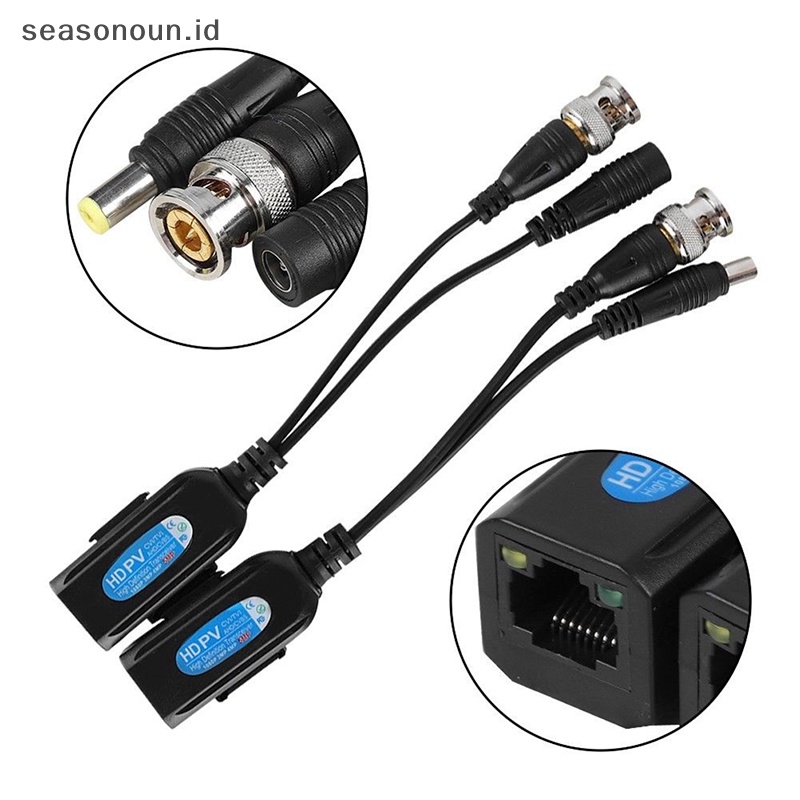 Seasonoun 1pasang CCTV Coax BNC Video Power Balun Transceiver Ke CAT5e 6konektor RJ45.