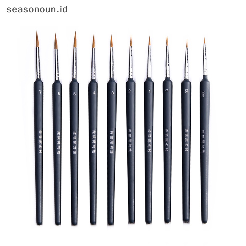 Seasonoun Paint Brush Set Profesional Nylon Brush Acrylic Paing Pen Garis Kait Tipis.