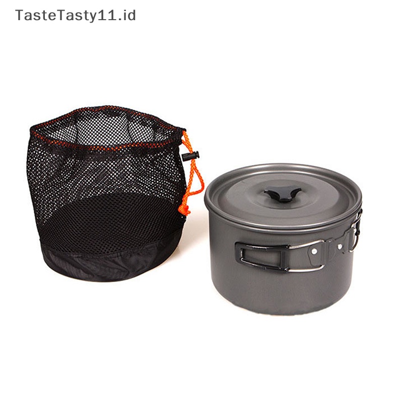 Tastetasty Camping Cookware Set Aluminium Non Portable Peralatan Makan Luar Ruangan Ketel Panci Cookset Masak Panci Mangkok Untuk Hiking BBQ Piknik.