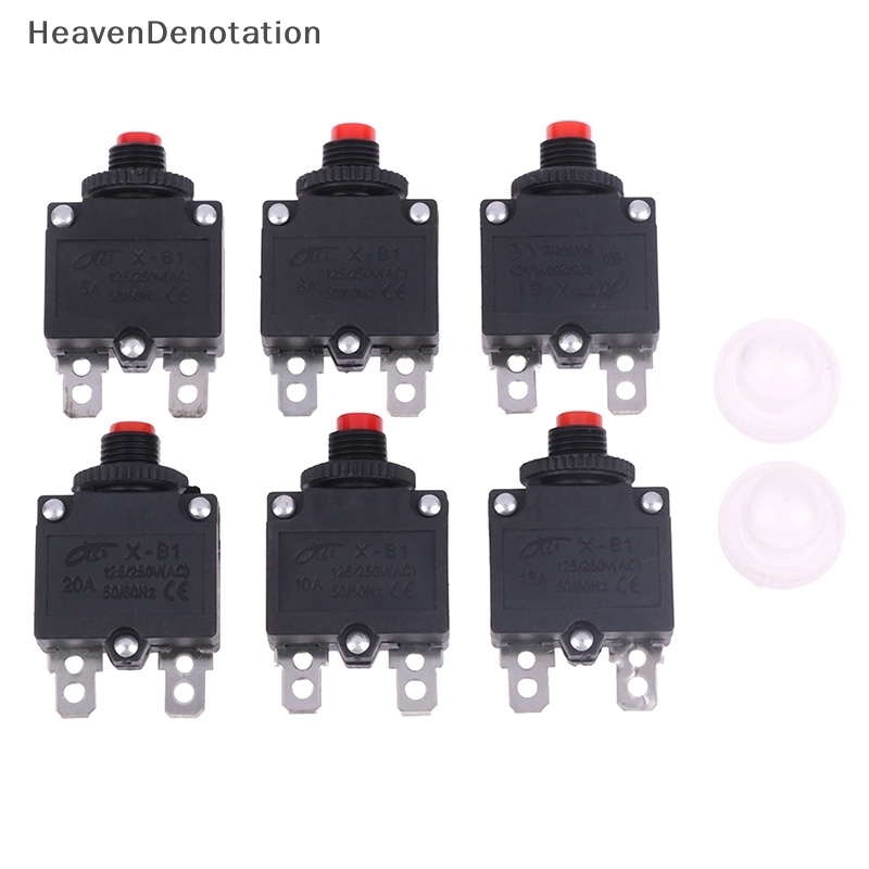 [HeavenDenotation] 5a 6A 8A 10A 15A 20A Thermal Switch Circuit Breaker Overload Pelindung Sekring HDV