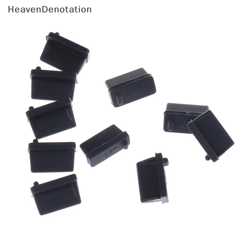 [HeavenDenotation] 10pcs Karet Hitam A Type Female USB Anti Debu Pelindung Colokan Stopper Cover HDV