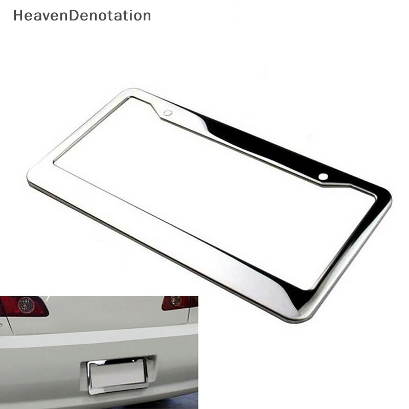 [HeavenDenotation] 1pcs Cover Tag Bingkai Plat Nomor Bahan Metal Stainless Steel Chrome Dengan Tutup Sekrup HDV