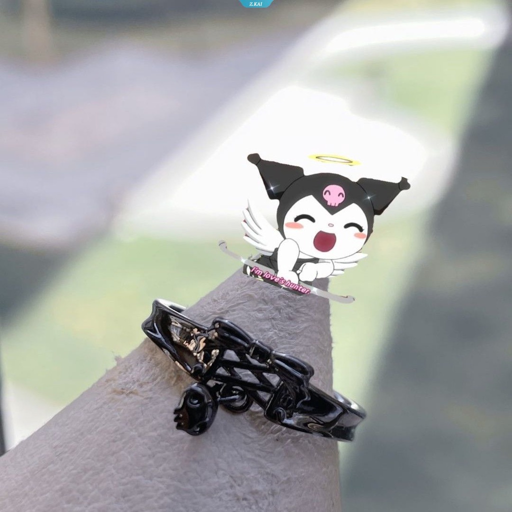 Kawaii Sanrios Kuromi Kartun Anime Peripherals Lolita Nama Bersama Dasi Kupu-Kupu Untuk Membuka Desain Cincin Gadis Ins Musim Panas Aksesoris [ZK]