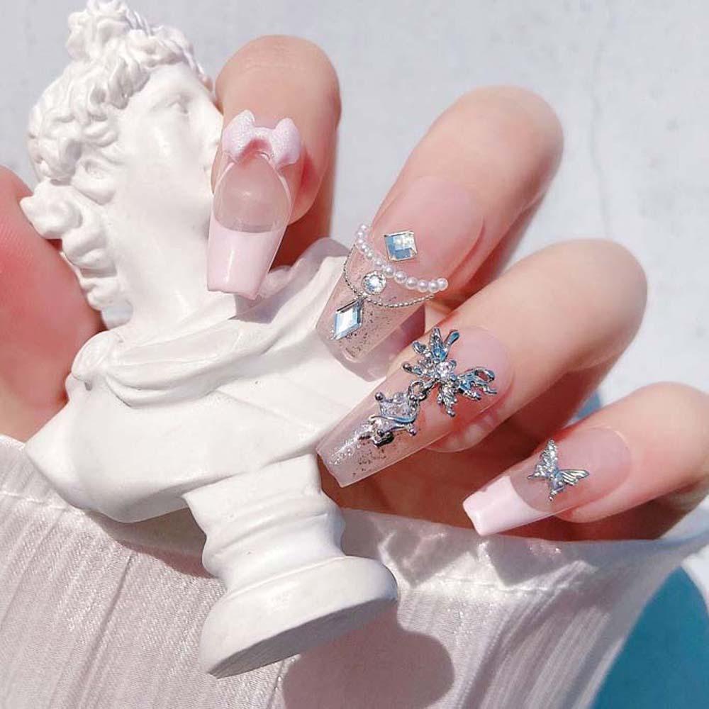 Mxbeauty Dekorasi Nail Art Zirkon Gadis Cinta Hati Liontin Manikur Aksesoris Kristal Nail Art Berlian