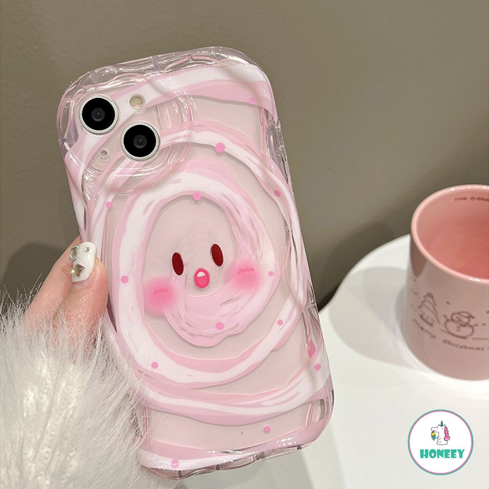 Ins Pink Swirl Expression Phone Case Untuk iPhone 11 Pro Max13 12 14 Pro Max Shockproof Soft TPU Phone Case Cover