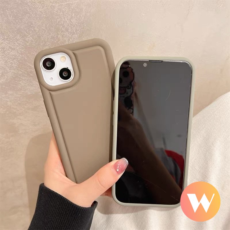 IPHONE Menebal Airbag Shockproof Case Kompatibel Untuk Iphone7 6 6S 8Plus XR XS X Max 8Plus 11 13 12 14 Pro Max 7Plus SE 2020 Liquid Silicon Mewah Simple Matte Polos Soft Cover