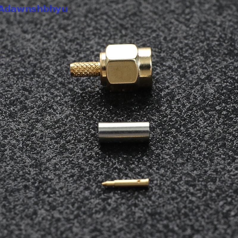 Adhyu 10Pcs SMA Male Plug crimp Untuk RG174 RG316 RG178 RG179 LMR100 Kabel RF Konektor ID