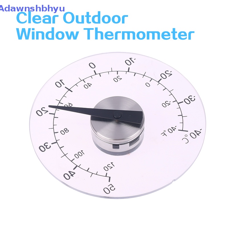 Adhyu Termometer Suhu Transparan Bening Outdoor Window Thermometer Alat Jam ID