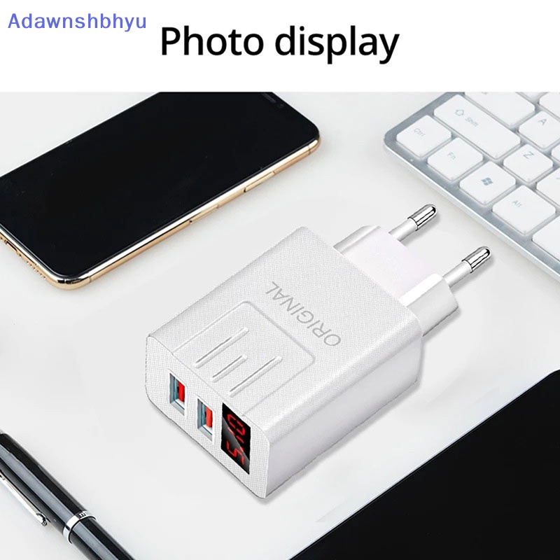 Adhyu 45W QC 3.0 USB Charger LED digital display Quick Charge Adaptor Cas Telepon ID