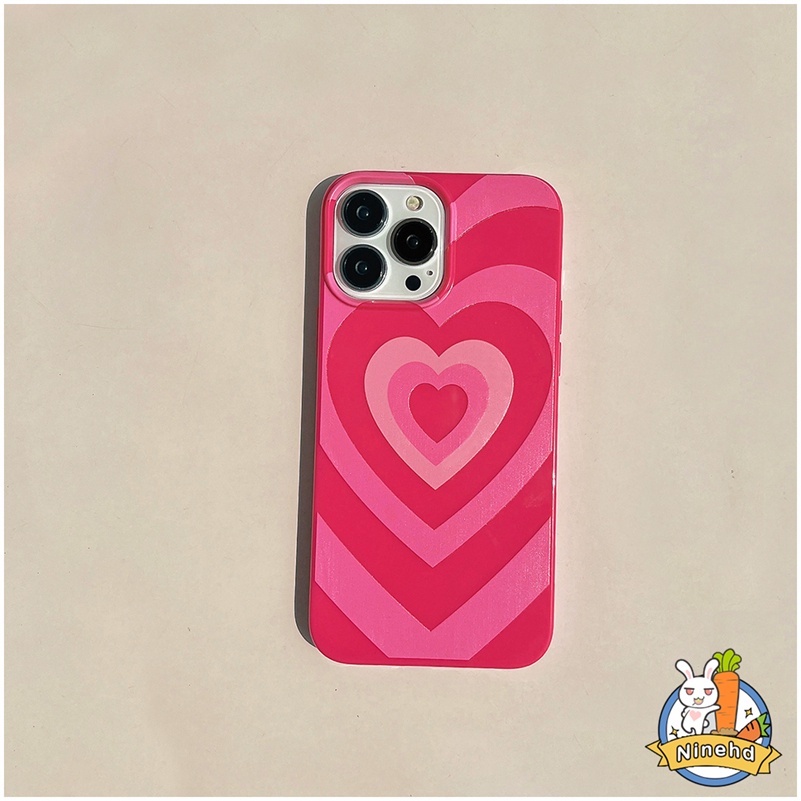 IPHONE Casing Kompatibel Untuk Iphone14 13 12 11 Pro Max X Xr Xs Max8 7 6s Plus SE 2020 Mewah Gradiasi Cinta Hati Rose Merah Casing Ponsel Lensa Full Cover Shockproof Halus Silikon Soft Case