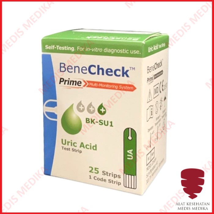 Strip Uric Acid Isi 25 BeneCheck Test Asam Urat Bene Check UA Refill