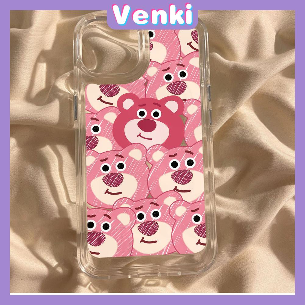 VENKI - For iPhone 11 iPhone Case Clear Big Hole Space Case TPU Soft Shell Shockproof Protection Camera Cute Pink Bear Compatible with iPhone 14 13 Pro max 12 Pro Max 11 xr xs max