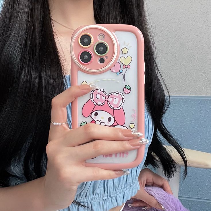 Circular Camera Protect Cream Soft Case IPhone 11 13 12 14 PRO Max Phone Case for Women Girl Cute melody sanrio