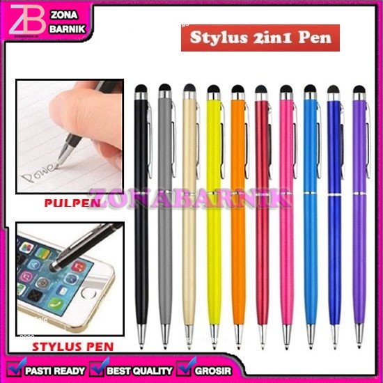 

[ZB] ALAT TULIS PULPEN BALLPOINT BOLLPOINT AJAIB STYLUS 2 IN 1 TOUCHSCREEN PENA SENSITIVE TABLET SMARTPHONE