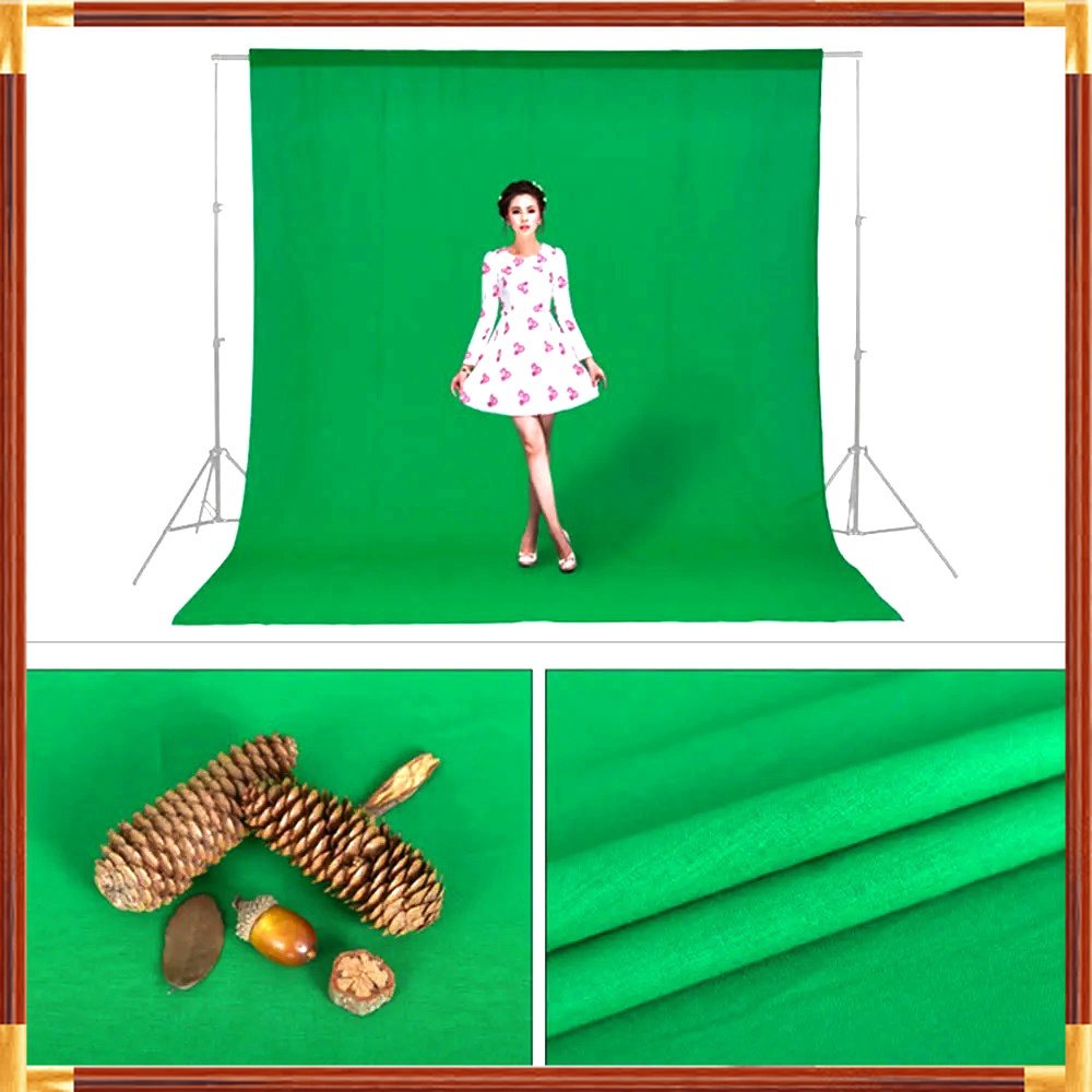 MURAH AMBITFUL Kain Backdrop Studio Fotografi Cotton Textile Muslin Cloth 190 x 280 cm - B29 - Green