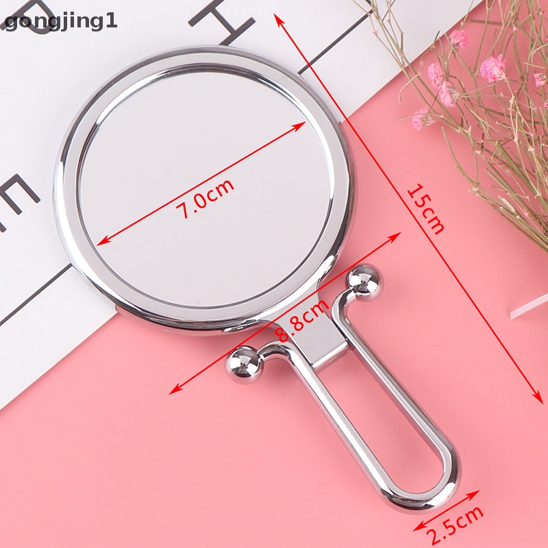 Ggg5/10x Magnifying Handheld Mirror Travel Cermin Rias Tangan Lipat Dua Sisi ID