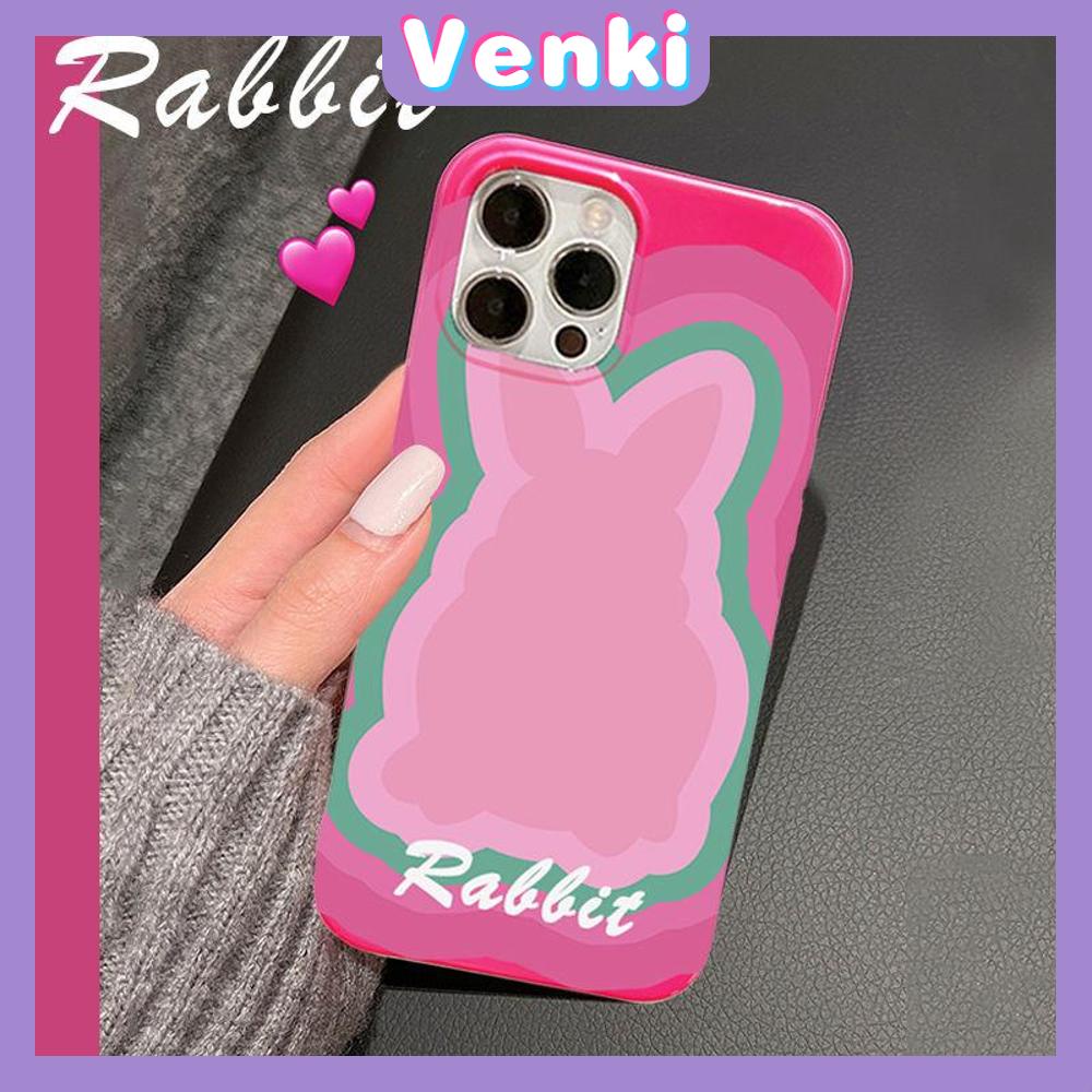 VENKI - For iPhone 11 iPhone Case Candy Case Pink Glossy TPU Soft Case Shockproof Protection Camera Fun Bunny Compatible with iPhone 14 13 Pro max 12 Pro Max xr xs max 7Plus 8Plus