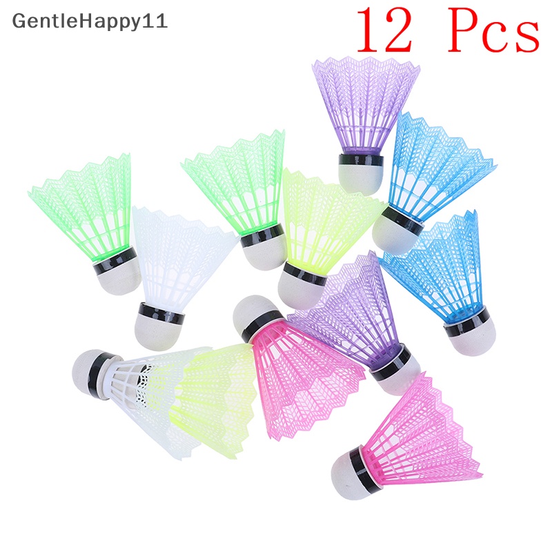 Gentlehappy 12pcs Shuttlecock Bola Badminton Plastik Warna Warni Olahraga Training Sport id