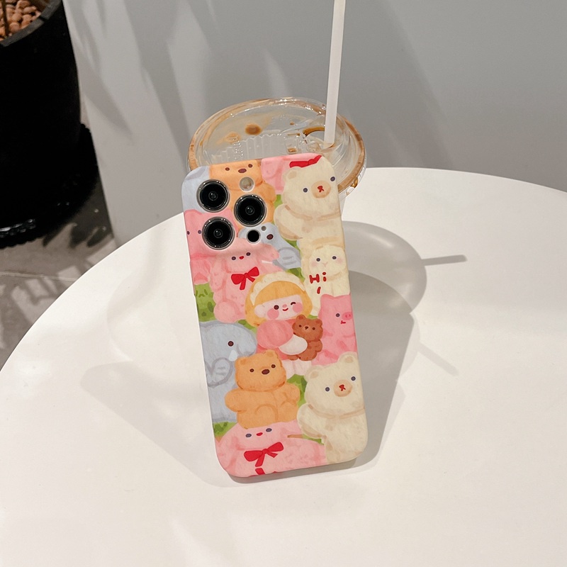 Cute Cartoon Little Bear Girl Ultra Soft Case IPhone 6S 7 8 Plus SE XR XS Max 11 12 13 14 Pro Max 12 MINI 13 MINI Liquid Silcione Case