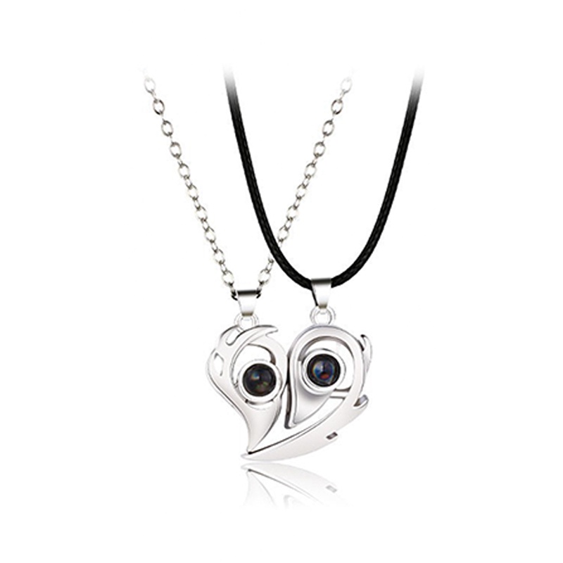 Kalung Couple Sepasang Magnetisme Berbentuk Hati Dalam 100bahasa I Love You Simple Pria Dan Wanita Liontin Rantai Tulang
