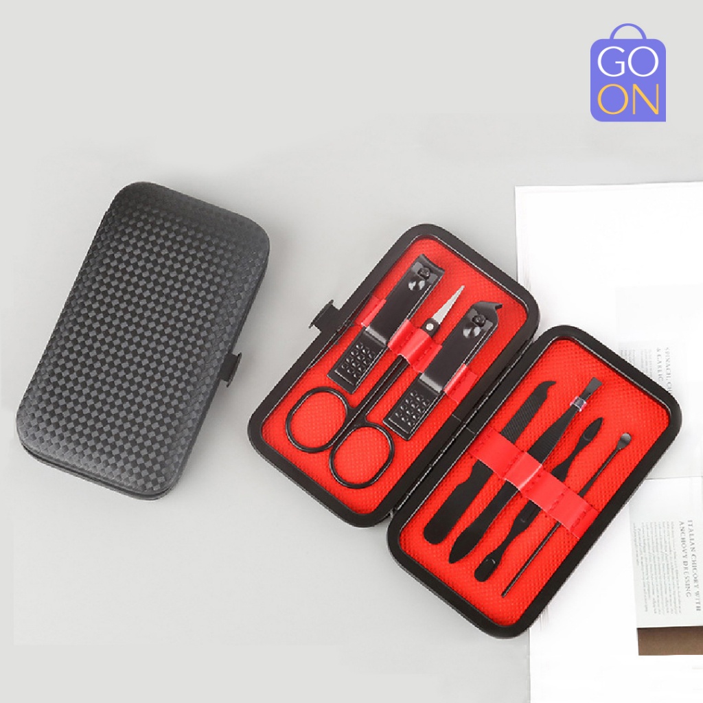 Manicure &amp; Pedicure Set Merah Hitam 7pcs - 18pcs | Set Gunting Kuku - Perawatan Kuku