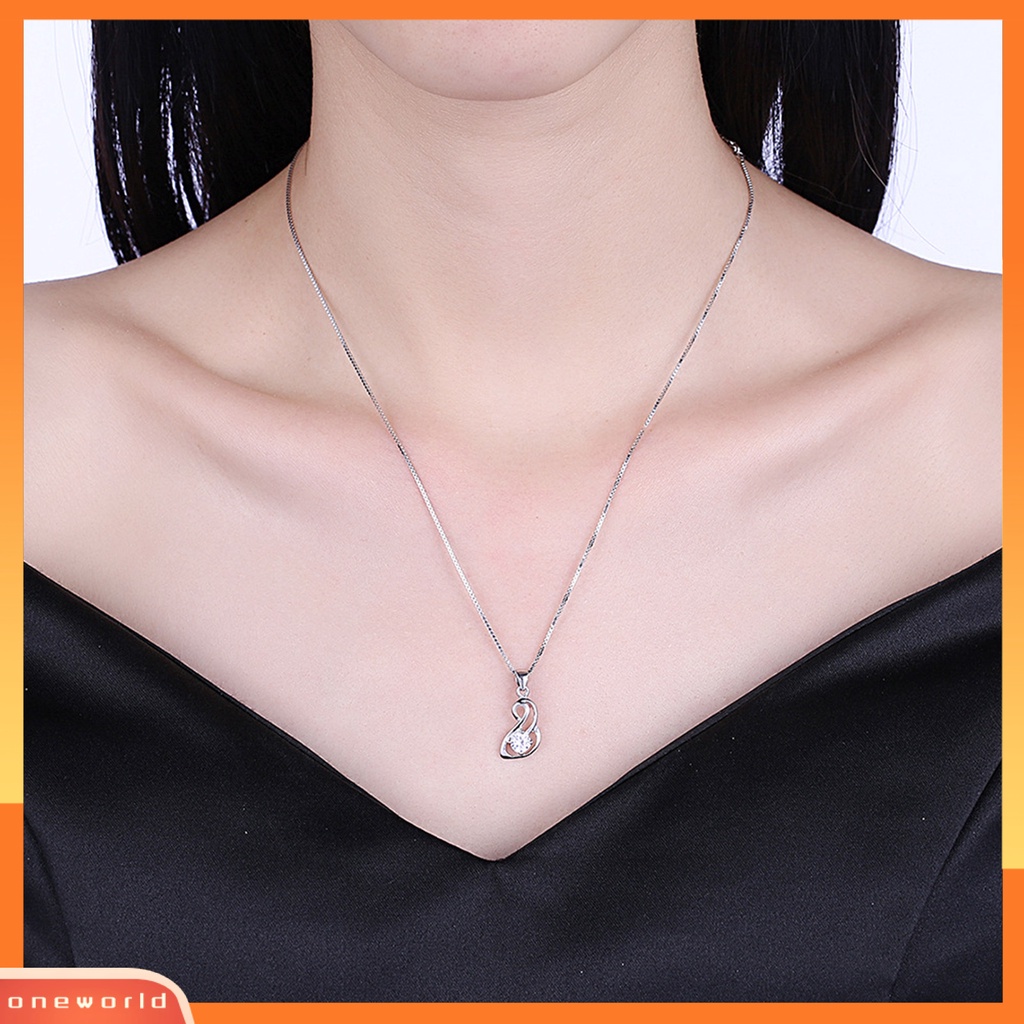 [ONE] Silverhoo Cubic Zirconia Kerah Kalung Nyaman Halus Electroplating Bentuk Ular Klavikula Rantai Wanita Aksesori