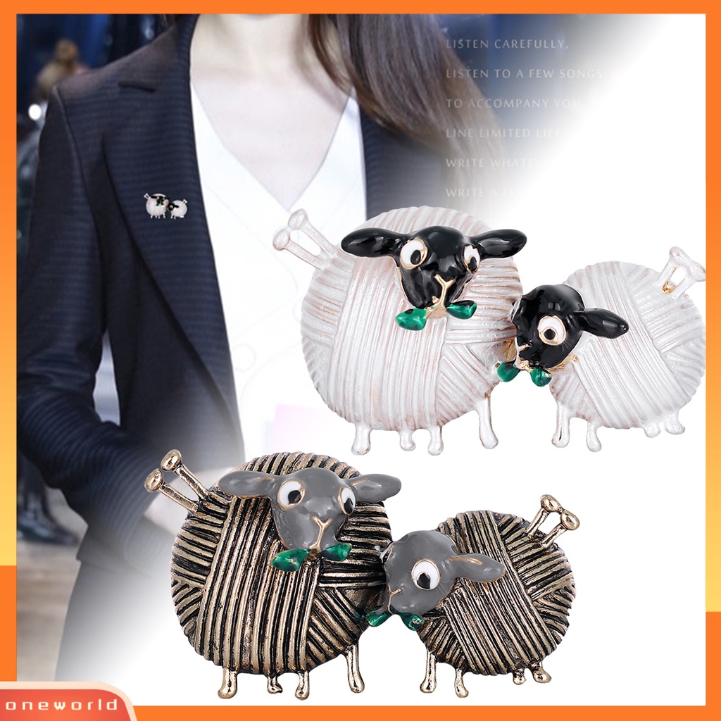 [ONE] Vintage Bola Benang Bentuk Domba Ganda Bros Pin Perhiasan Aksesori Pakaian