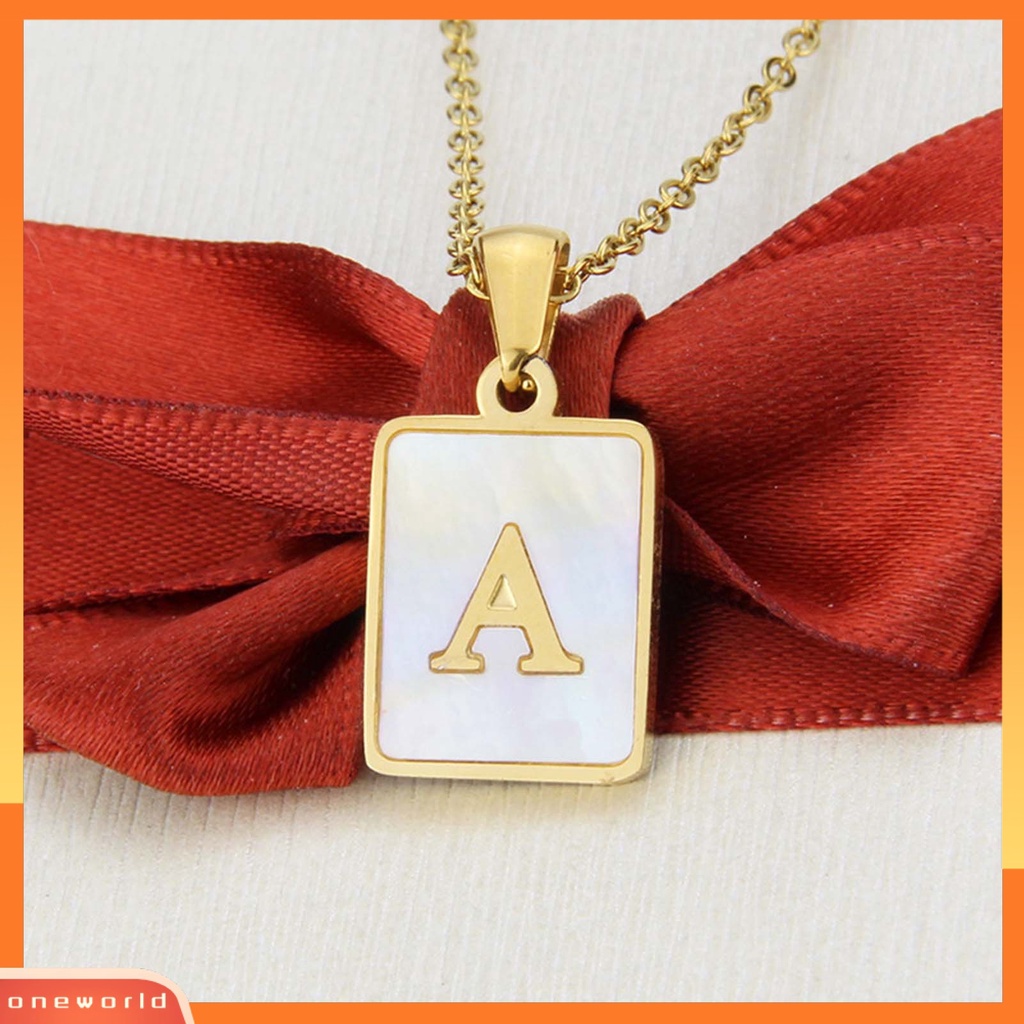 [ONE] Liontin Kalung Geometri Huruf Unisex Electroplating Tahan Aus Kalung Perhiasan Hadiah