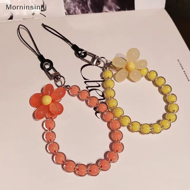 Mornin 1pc Manik Kristal Warna-Warni Macaron String Fashion Ponsel Lanyard Ins Gaya Handmade Manik-Manik Anti-Hilang Rantai Ponsel id