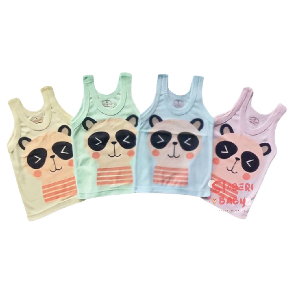 PUNCAK 3.3 stoberi baby - KAOS SINGLET MOTIF WARNA ANAK kaos dalam oblong anak laki2 dan perempuan newborn-3thn