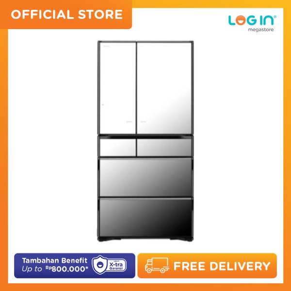 HITACHI 6D REF KULKAS 6 PINTU 572 LT TYPE RZX740KNX  GARANSI RESMI  ORIGINAL