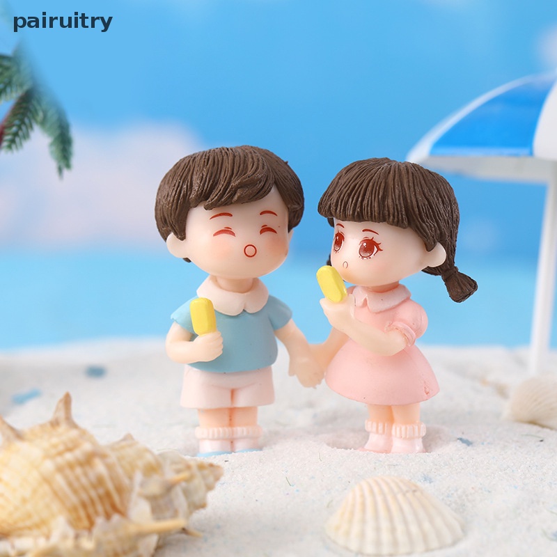 Prt 1pasang Pasangan Kreatif Manis Figure Gadis Cowok Pecinta Es Krim Pasangan Ornamen DIY Lucu Musim Panas Pasangan Hias Aksesoris PRT