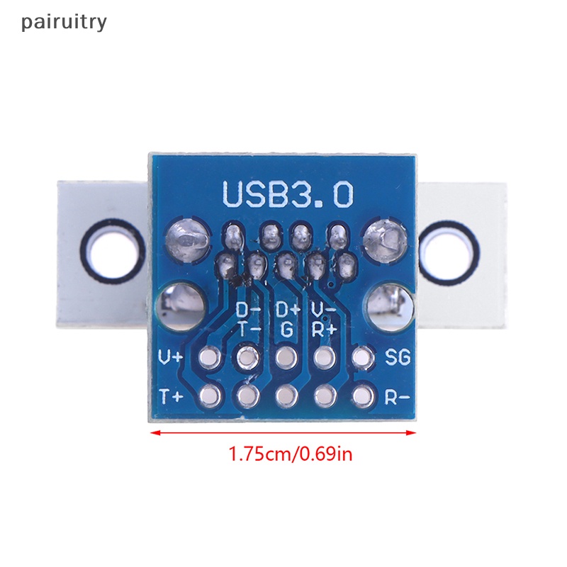 Prt 1Pc USB3.0 Male Female Horizontal Dengan Sekrup Lubang Pasang USB Dengan Pin Test Board Connector PRT