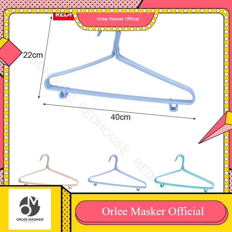 HANGER DEWASA DESAIN KAIL BAWAH 1 PAK (ISI 10)/ GANTUNGAN BAJU redhouse