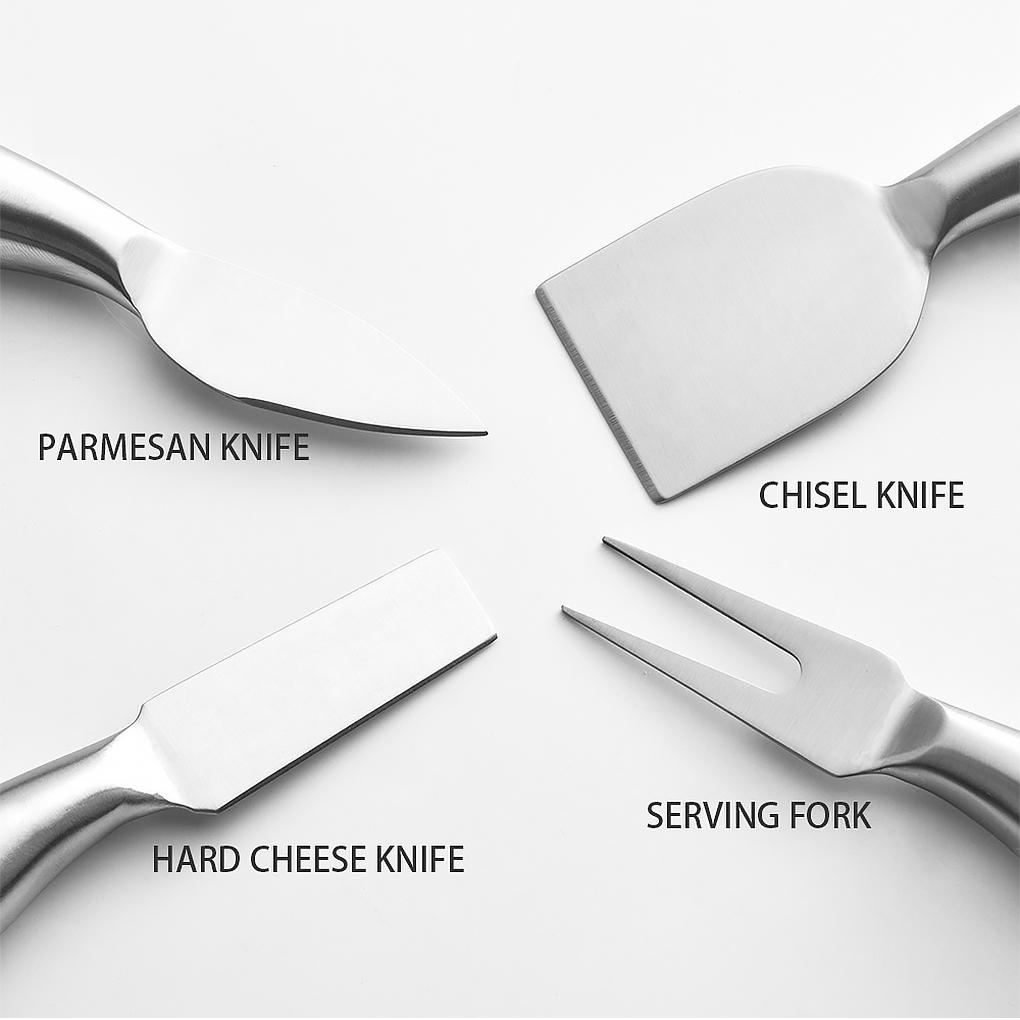 4pcs/set Keras Keju Spatula Garpu Scraper Sarapan Butter Spreader Slicer Cutlery Kit Ergonomis Restoran Perlengkapan Rumah