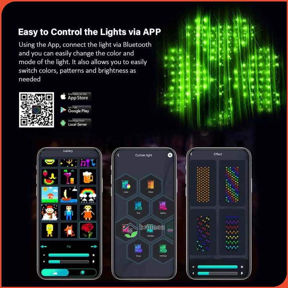 PDQ Lampu Hias Gorden String Lights Smart App Control RGB IP65 2x2 m - PD4