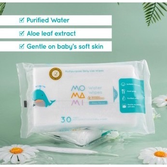 Momami Baby Water Wipes/Saline Wipes/Antibacterial Wipes/Pacifier &amp; Bottle Wipes - Tisu Basah Bayi (30 Lembar)